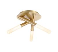 Bathroom Light Brass Crux 3 Satin Frosted Glass IP44 Spa SPA-20829-SBRS