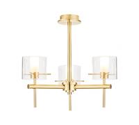 Bathroom Light Brass Gene 3 IP44 Satin Glass Spa SPA-31726-SBRS