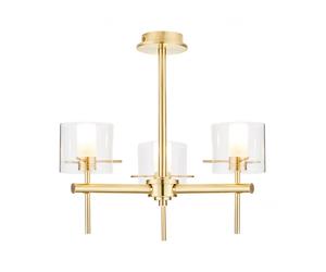 Bathroom Light Brass Gene 3 IP44 Satin Glass Spa SPA-31726-SBRS