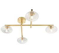 Bathroom Light Brass Mobias 4 IP44 Satin Endon 95009