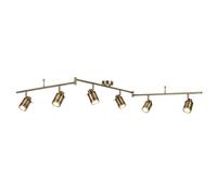 Bathroom Light Brass Samson 6 Spot Bar IP44 Antique Searchlight 6606AB