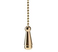 Bathroom Light Pull Chain - Polished Brass Tear Drop & Brass Chain Zx