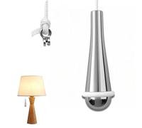 Bathroom Light Pull Cord - 1.5m White Pull Cord with 80cm Elegant Drop Handle, Pull Cord Light Switch for Bathroom, Ceiling Light Switch Pull Cord, Easy Grip Bathroom Light Pull for Shower & Ceiling