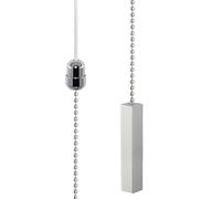 Bathroom Light Pull Cord Chain - Polished Chrome Square Bar 56mm x 11mm & 800mm Chrome Chain