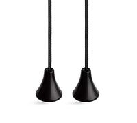 Bathroom Light Pull Cord String, Contemporary Black Cord, Connector and Acorn. (Pack of 2)