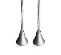 Bathroom Light Pull Cord String, Contemporary Silver Cord, Connector and Acorn. (Pack of 2)