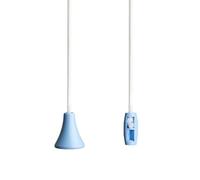 Bathroom Light Pull Cord Strings, Classic Acorn Handle in a Choice of Fun Colours. White Cord. (Baby Blue)