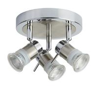 Bathroom Light Silver Aries 3 Spot Fitting 7443CC Chrome Satin Searchlight