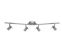 Bathroom Light Silver Aries 4 LED Spot Bar Fitting 7444CC Chrome Satin