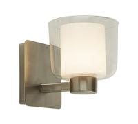 Bathroom Light Silver Bolivia Wall IP44 Satin Nickel Clear Glass Searchlight