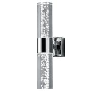 Bathroom Light Silver Bolsa 2 LED Wall IP44 Chrome Clear Acrylic Trio 282410206