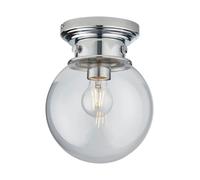 Endon 96138 Cheswick 1lt Flush Chrome plate & clear glass 10W LED E27 (Required)