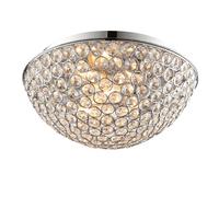 Bathroom Light Silver Chryla 3 IP44 Chrome Clear Crystal Glass Endon 60103