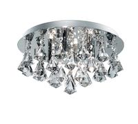 Bathroom Light Silver Hanna Crystal IP44 Chrome Pyramid Searchlight 2204-4CC