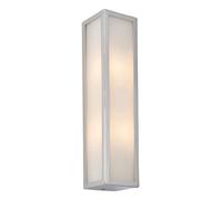 Bathroom Light Silver Newham 2 Wall IP44 Chrome Frosted Glass Endon 96137