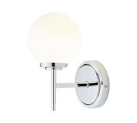 Forum Spa Porto /Opal 1 Lamp Wall Light | Polished Chrome | Steel | 120mm