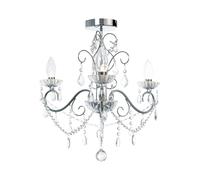 Bathroom Light Silver Vela 3 IP44 Chrome Clear Glass Spa SPA-20182-CHR