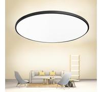 Bathroom Lights,23/27/37W Round Ceiling Lights,6500K,Ultra-Thin,Small,Dome,Waterproof Modern LED Flush Mount Ceiling Lamp for Bedroom,Kitchen,Toilet,Utility Room (Black, 23cm) (Black 27cm)