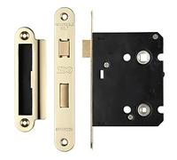 Bathroom Lock - 3" - Radius Forends - Brass Finish
