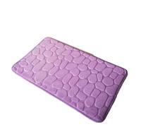 Bathroom Mat 1 Pcs,Cobblestone Embossed Bathroom Bath Mat Non-slip Carpets In Wash Basin Bathtub Side Floor Rug Shower Room Doormat Memory Foam Pad For Bathroom Floor(Purple)