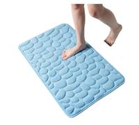 Bathroom Mat 1 Pcs,Cobblestone Embossed Bathroom Bath Mat Non-slip Carpets In Wash Basin Bathtub Side Floor Rug Shower Room Doormat Memory Foam Pad For Bathroom Floor(Blue 2)