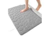 bathroom mat 1pc Cobblestone Bath Mat - Stone Textured, Rapid Water Absorbent, Non-Slip, Washable, Thick Soft And Comfortable Carpet For(Light gray,40cmx60cm)