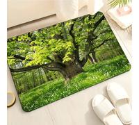 Bathroom Mat 40X60Cm Green Leaf Super Absorbent And Non-Slip Bathroom Mat Machine Washable,Absorbent Bathroom Mats,Soft And Comfortable,Door Mats