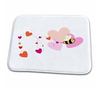 Bathroom Mat Adorable Valentine Bumble Bee With Hearts Valentines Day And Love Designs Bath Mat Water Absorbent Washable Floor Mats, For Shower, Bedroom, Bathroom, 40x60cm