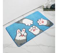 Bathroom Mat Blue Bath Mat Super Thick Bath Rug,Machine Washable,Non-Slip,Super Absorbent,Fluffy,Anti Mould,Extra Soft Bath Rug