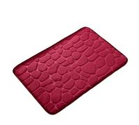 bathroom mat Cobblestone Embossed Bathroom Bath Mat Non-slip Carpets In Wash Basin Bathtub Side Floor Rug Shower Room Doormat Memory Foam Pad(Dark red)