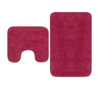 vidaXL Bathroom Mat Set 2 Piece Fabric Fuchsia Absorbent Floor Carpet Rug