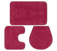 Bathroom Mat Set 3 Piece Fabric Bath Floor Rug Suction Multi Colours vidaXL