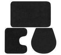 Bathroom Mat Set 3 Piece Fabric Bath Floor Rug Suction Multi Colours vidaXL