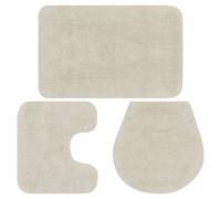 Bathroom Mat Set 3 Piece Fabric Bath Floor Rug Suction Multi Colours vidaXL