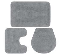 Bathroom Mat Set 3 Piece Fabric Bath Floor Rug Suction Multi Colours vidaXL