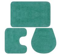 Bathroom Mat Set 3 Piece Fabric Bath Floor Rug Suction Multi Colours vidaXL