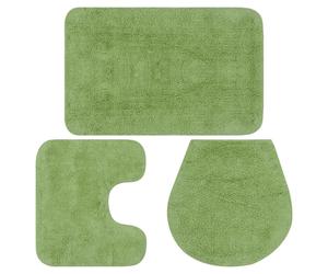 Bathroom Mat Set 3 Piece Fabric Bath Floor Rug Suction Multi Colours vidaXL