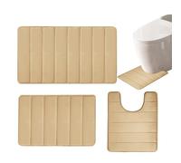 Bathroom Mat Set - Thick Absorbent Surfaces - Non Slip Toilet Rugs | Soft Bathroom Floor Mats, Quick Dry Microfiber Set with Heavy Duty Backing for the Ho
