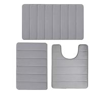 Bathroom Mat Set - Thick Absorbent Surfaces - Non Slip Toilet Rugs | Soft Bathroom Floor Mats, Quick Dry Microfiber Set with Heavy Duty Backing for the Ho
