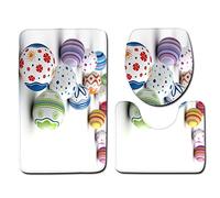 Bathroom Mat Sets 3 Piece Colorful Easter Eggs Bath Mat Set Non Slip Bath Mats For Bathroom Washable Bathroom Rug Absorbent Shower Rugs - Bath Rug And Contour Mats And Toilet Seat Cover