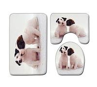 Bathroom Mat Sets 3 Piece Puppy Bath Mat Set Non Slip Bath Mats For Bathroom Washable Bathroom Rug Absorbent Shower Rugs - Bath Rug And Contour Mats And Toilet Seat Cover
