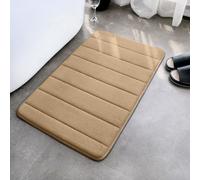 Bathroom Mat Shower Bath Non Slip Memory Foam Rug Soft Absorbent Water Door Mat Beige 50 X 80 Cm