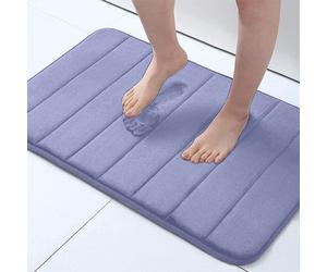 Bathroom Mat Shower Bath Non Slip Memory Foam Rug Soft Absorbent Water Door Mat Blue 40 X 60 Cm