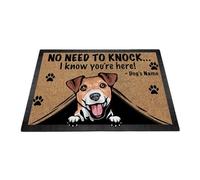 Bathroom Mats Bath Mat Comfortable Entrance Door Mats Soft Entrance Rug For Garage Courtyard Living Room 40X60Cm Peeking Dog Jack Russell Terrier Color No Need To Knock I Know Your'Re Here