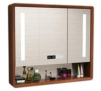 Bathroom Medicine Cabinet Wall Mounted Mirror Cabinet With Lights And Defogger Bathroom Medicine Cabinet For Medicine Cosmetic (Color : A, Size : 80x80x14cm)