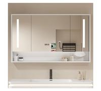 Bathroom Medicine Cabinet with LED Mirror Wall-Mounted Storage Stylish Bathroom Mirror with Shelves Space-Saving Bathroom Vanity Unit 80cm