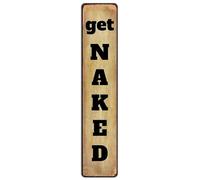 Bathroom Metal Signs Get Naked Vintage Aluminum Sign Wall Decor For Toilet Home Room Funny Retro Tin Plaque Gift 4x16 Inch