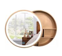 Bathroom Mirror Cabinet 50/60/70cm Round With Lights Round Door ed Storage Cupboard Wall Mounted Wall-Mounted Round Vanity (Gold,70 * 70cm)