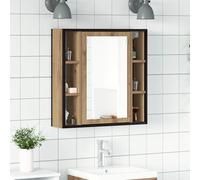 Bathroom Mirror Cabinet Artisan Oak 60x16x60 cm Engineered Wood Glass Wall Shelf