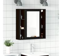 vidaXL Bathroom Mirror Cabinet Black Oak 60x16x60 cm Engineered Wood